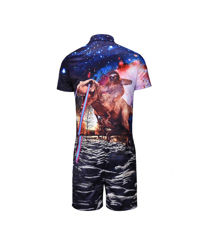 Full Color Digital Imprinting Short Mens Jumpsuits Pyjamas